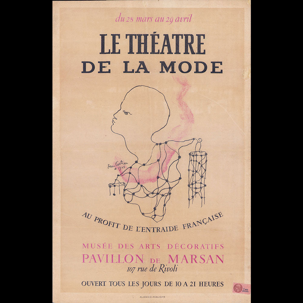 Le Théâtre de la Mode - Affiche de l'exposition parisienne par Jean Cocteau (1945)
