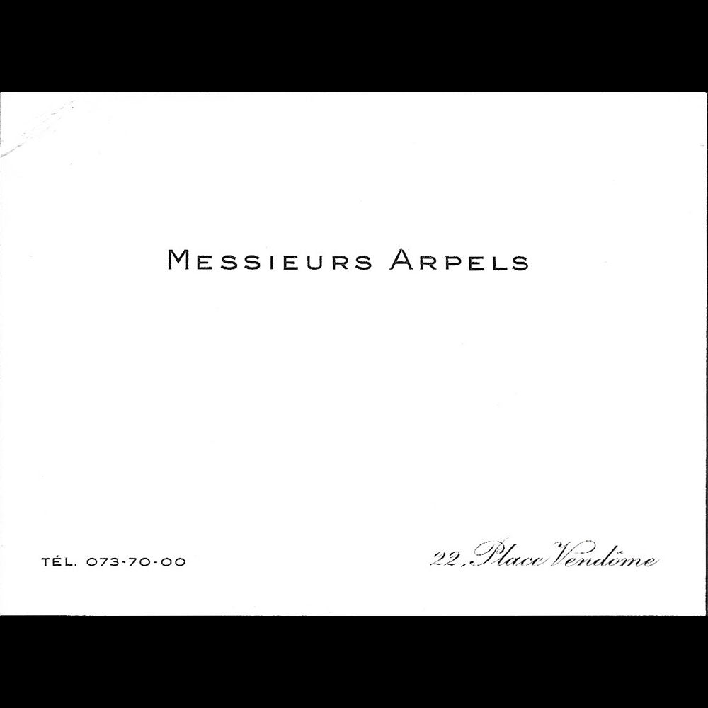 Van Cleef & Arpels - Voeux de la maison de joaillerie, 22 place Vendôme Paris (1960s)