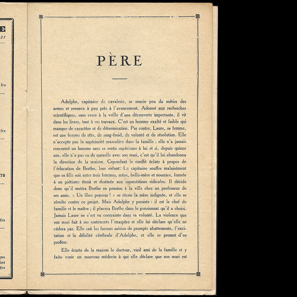 Père - Programme de théâtre, couverture de Kees Van Dongen (1921)