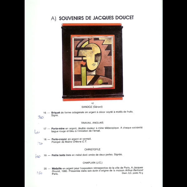 Vionnet - Catalogue de la vente Madeleine Vionnet, souvenirs de Jacques Doucet (1985)