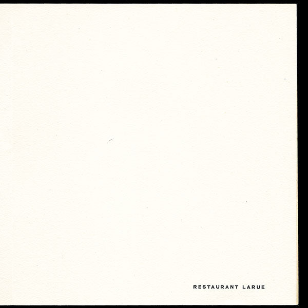 Georges Lepape - menu illustré pour le restaurant Larue (1910s)