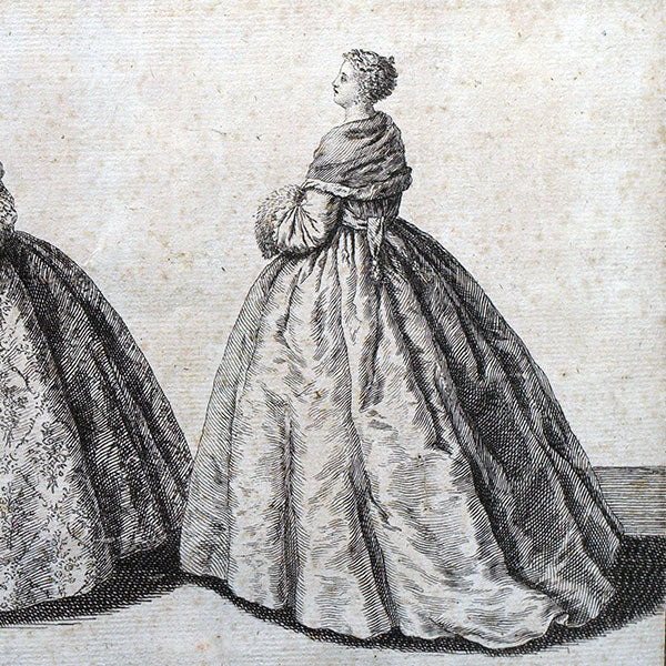 Antoine Herisset - Les Mantilles, gravure du Recueil des différentes Modes du temps (1729)