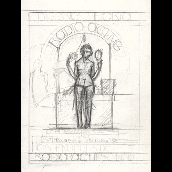 Thoria - Projet de publicité pour les produits de beauté radio-actifs, dessin de Bernard Boutet de Monvel (circa 1920)