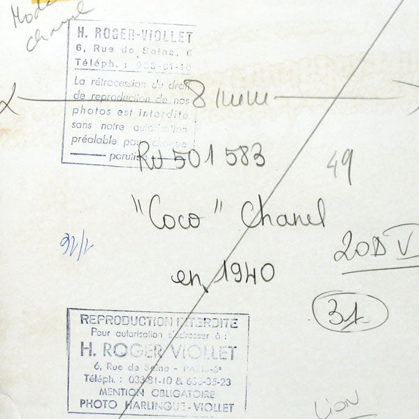 Chanel - portrait de Coco Chanel par Horst P. Horst en 1937, tirage postérieur (circa 1960)