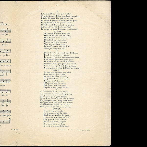 A Monsieur Worth, Le Couturier - Chanson croustillante de Rolla et Louis Raynal (1886)