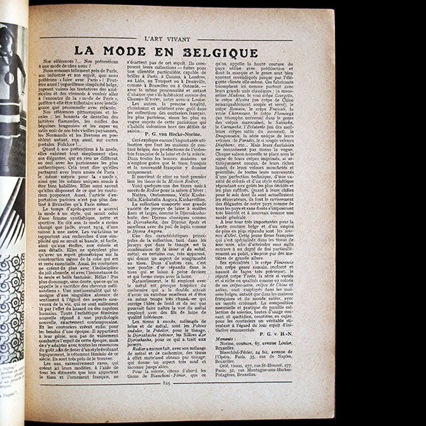 Norine - L'Art Vivant en Belgique (1er octobre 1927)
