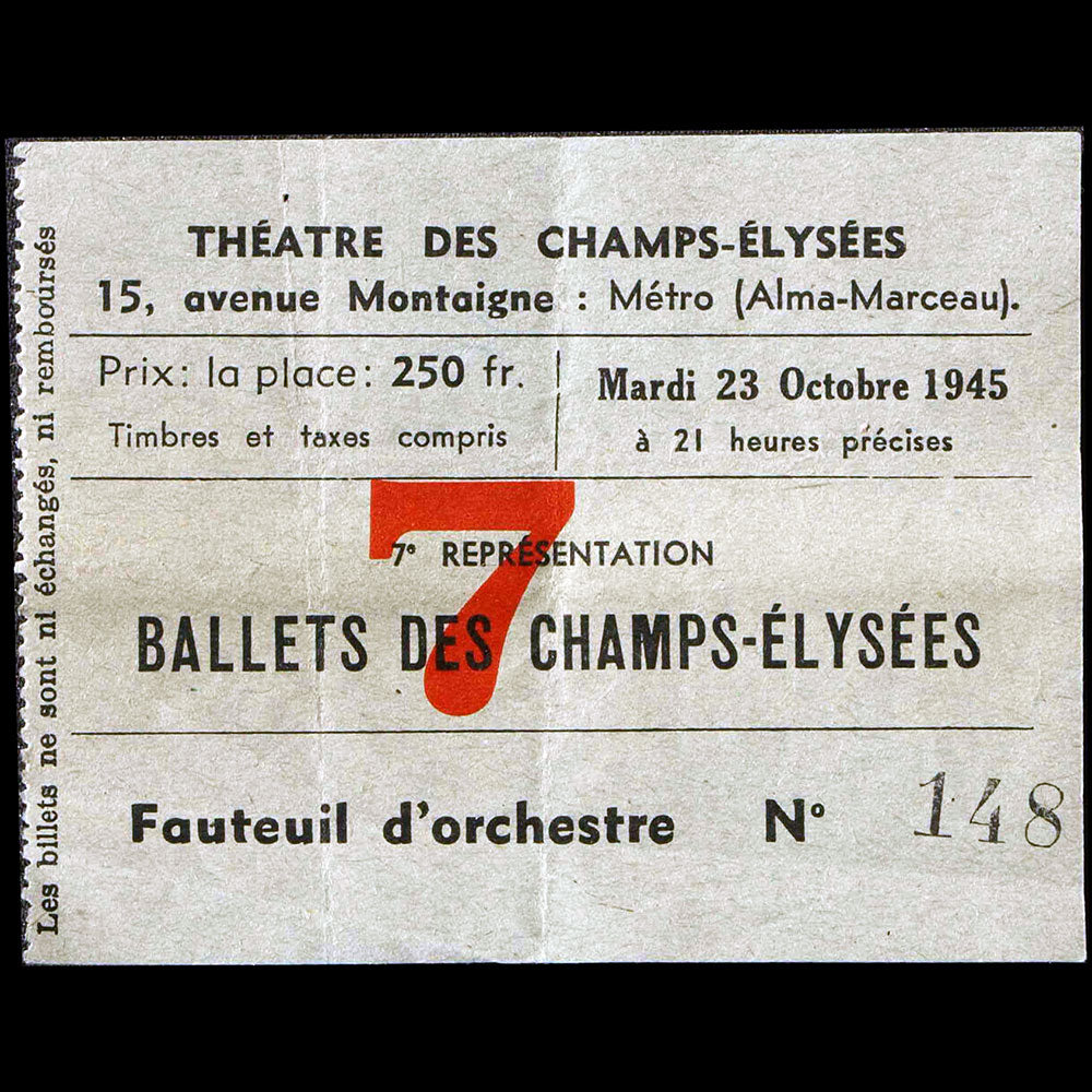 Ballets des Champs-Elysées - Programme n°1 d'octobre 1945, couverture de Marie Laurencin