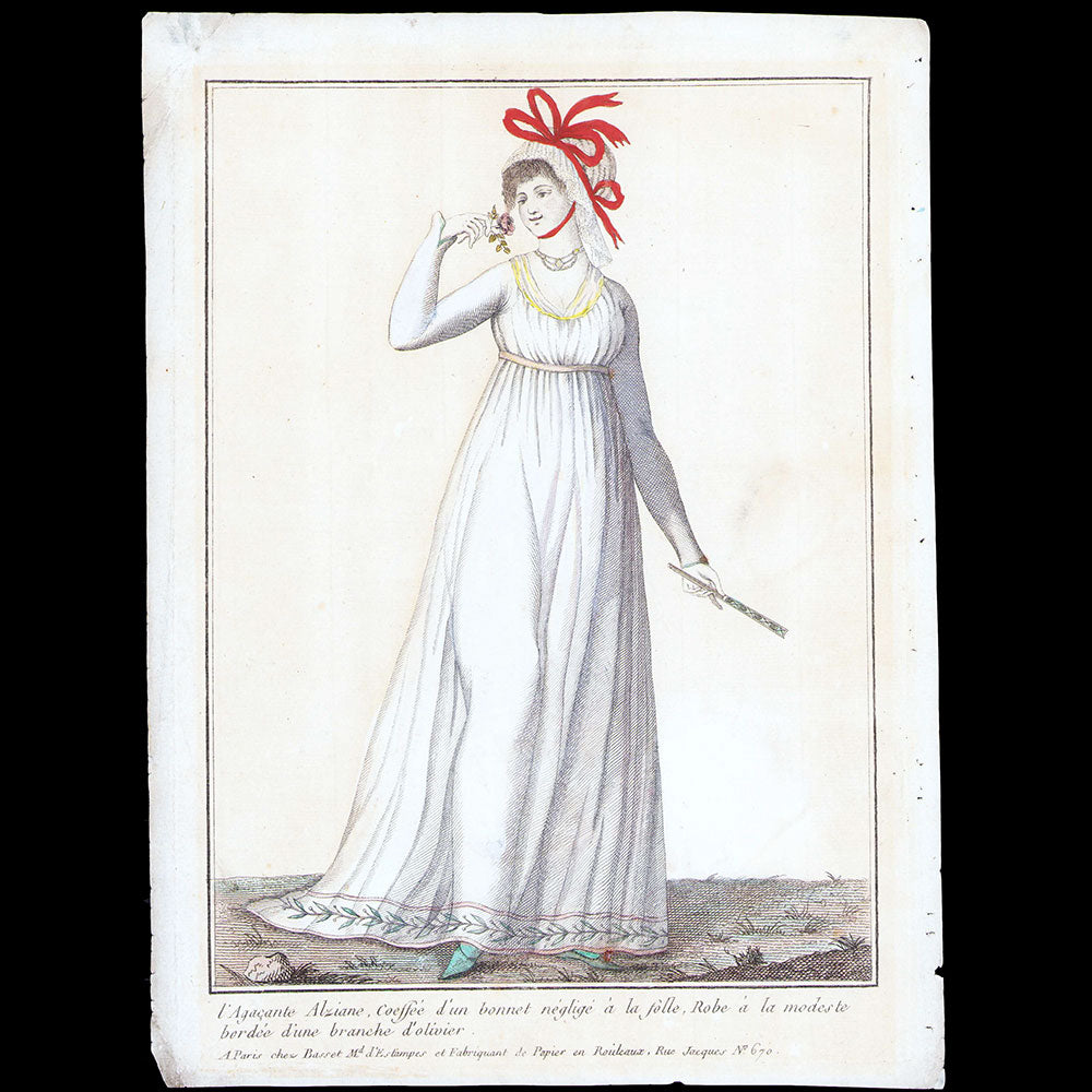 Basset - Robe à la modeste bordée d'une branche d'olivier (circa 1795-1800)