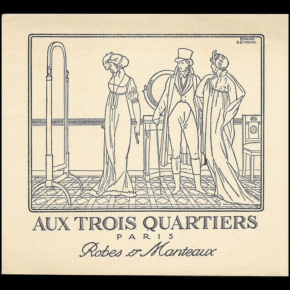 Trois Quartiers - Carte illustrée par Bernard Boutet de Monvel (1910)