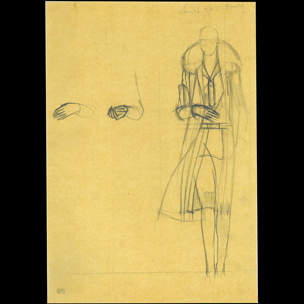 Lenief - Projet d'illustration, dessin de Bernard Boutet de Monvel (circa 1925)