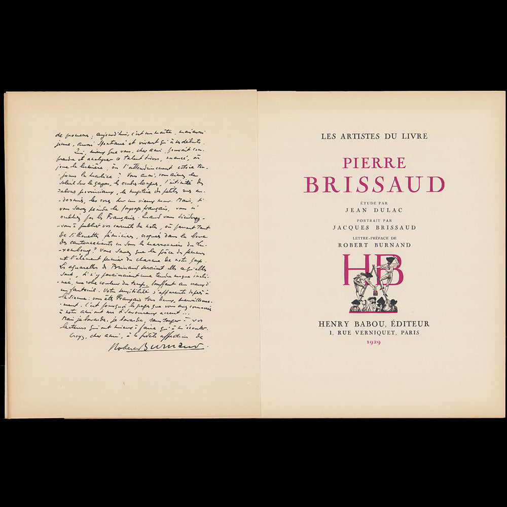 Pierre Brissaud - Les Artistes du Livre, exemplaire sur Japon (1928)