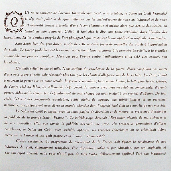 Programme du Salon du Goût Français (1923)