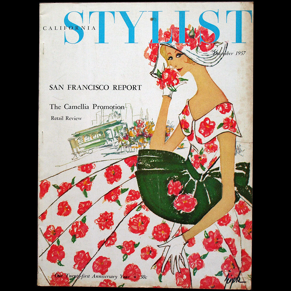 California Stylist, December 1957, couverture de Lois Jezek