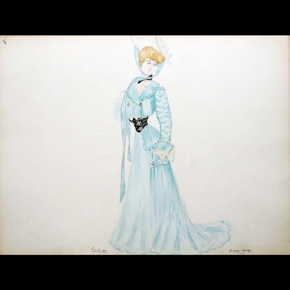 Calvayrac - Réunion de 12 dessins pour l'hiver 1904