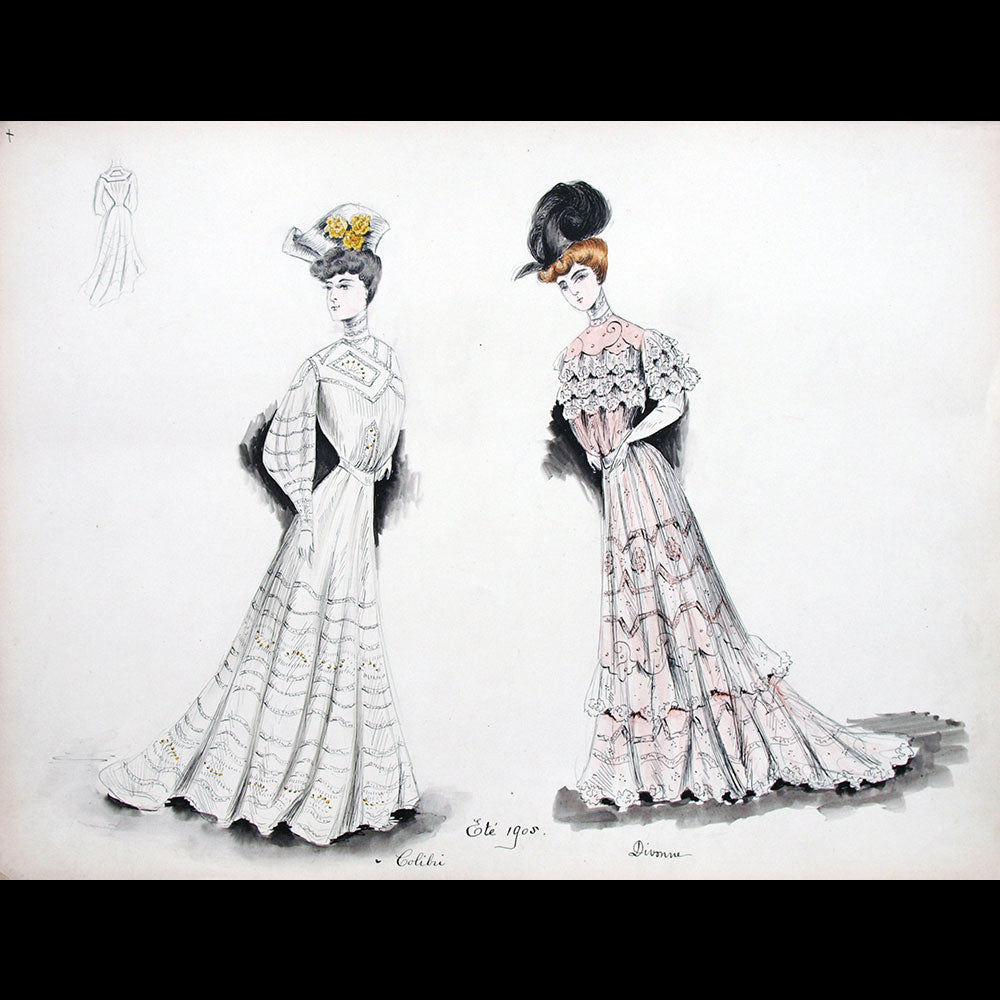 Calvayrac - Réunion de 27 dessins pour l'été 1905