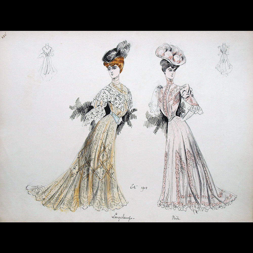 Calvayrac - Réunion de 27 dessins pour l'été 1905