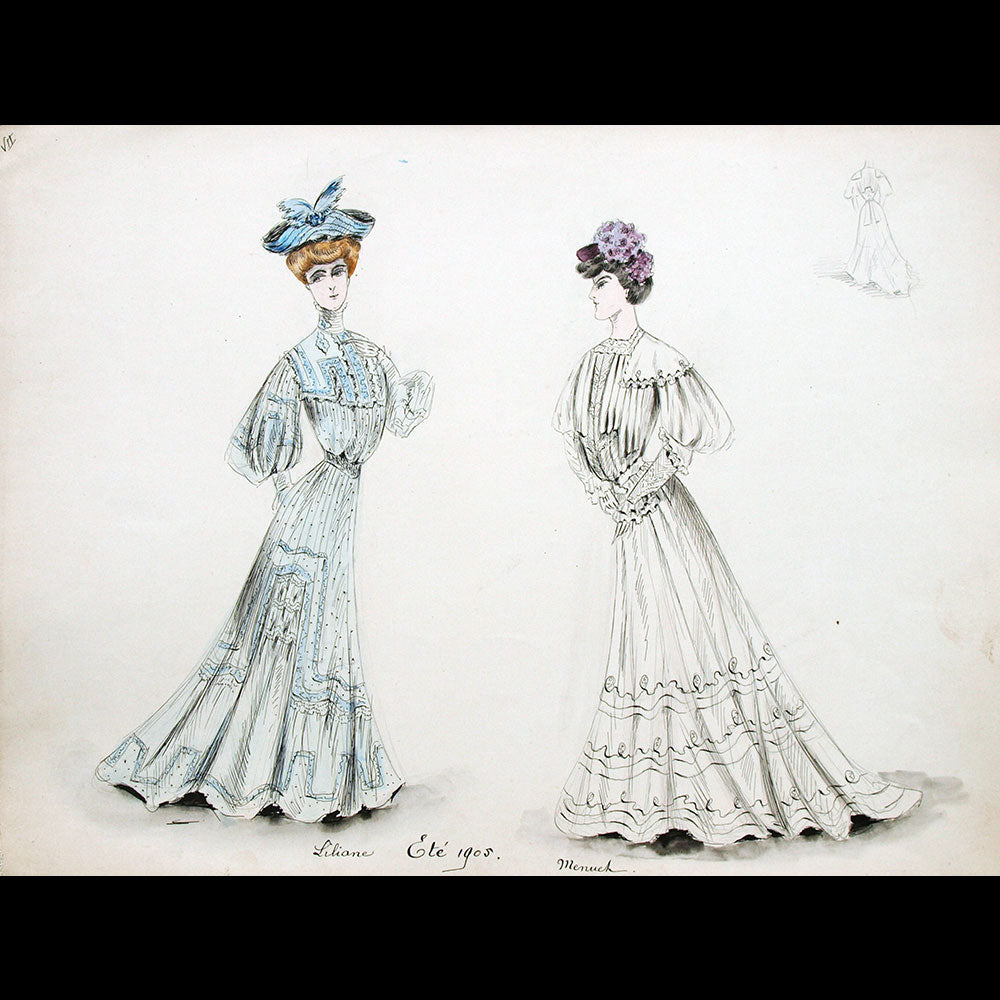 Calvayrac - Réunion de 27 dessins pour l'été 1905