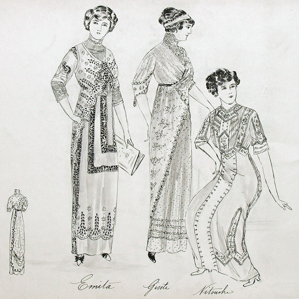 Calvayrac - Réunion de trois dessins pour l'été 1912