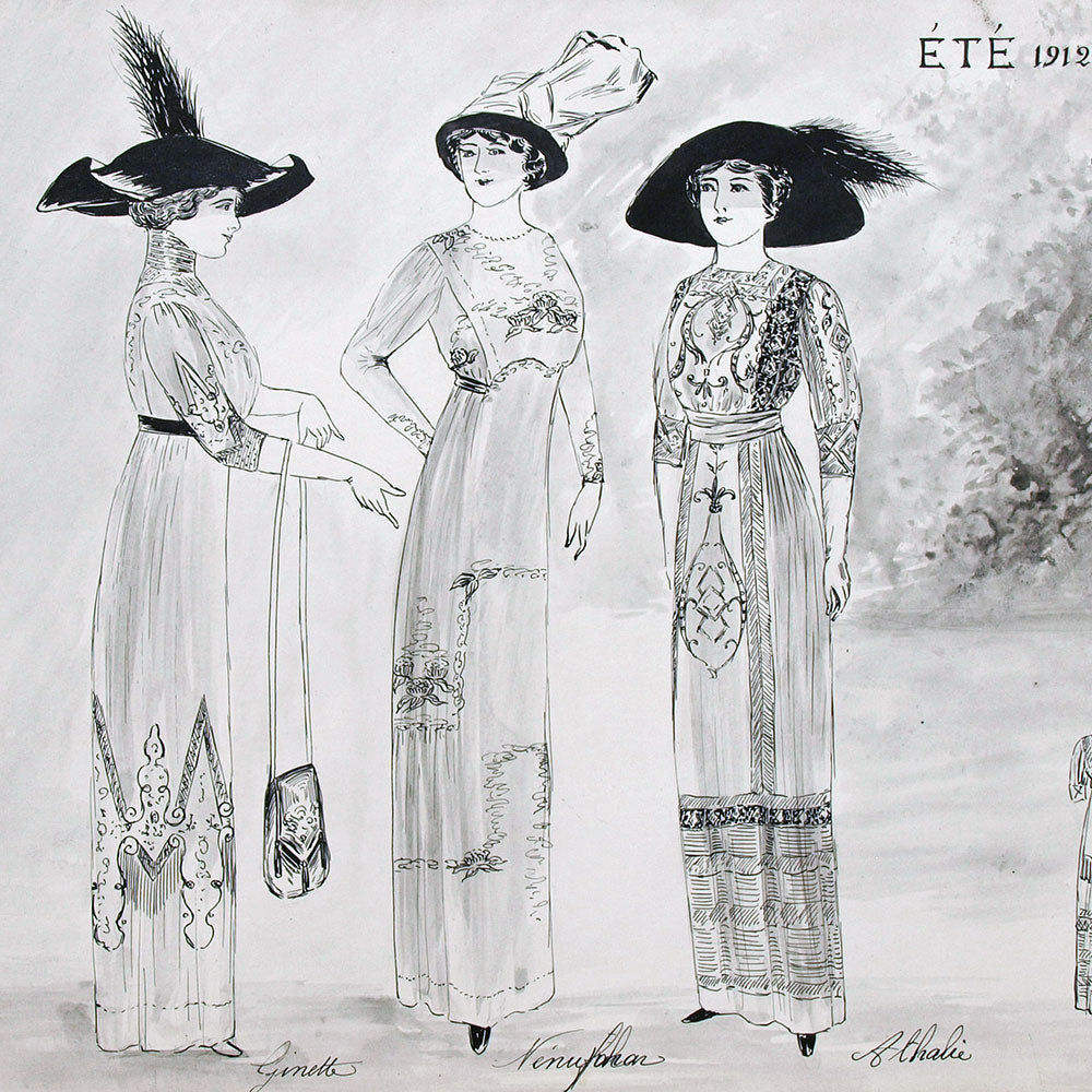 Calvayrac - Réunion de trois dessins pour l'été 1912