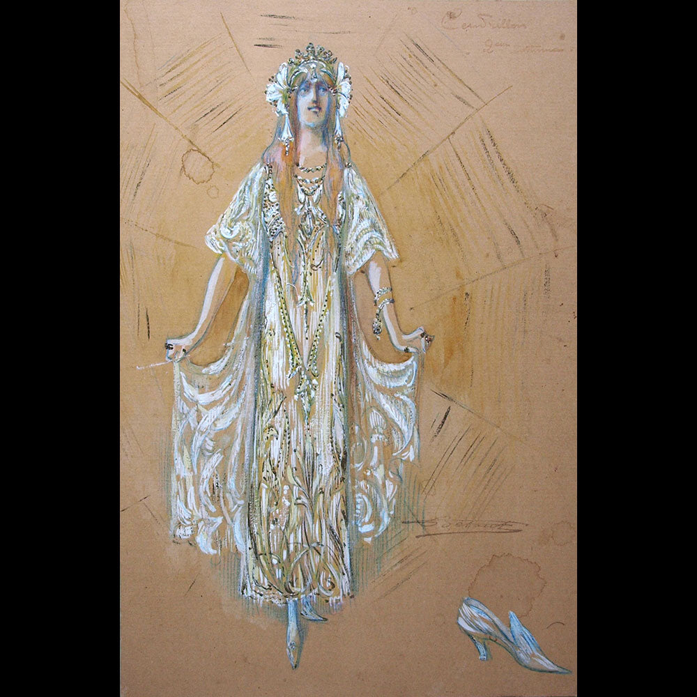 Charles Betout - Dessin du costume de Cendrillon (circa 1890s)