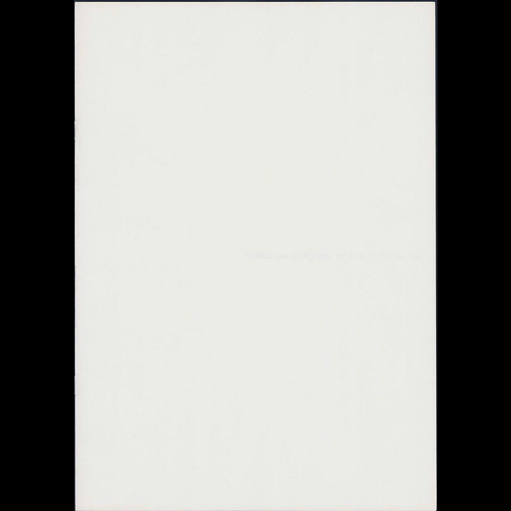 Comme des Garçons, n°85, le 10 octobre 1984, photographies de Hans Feurer