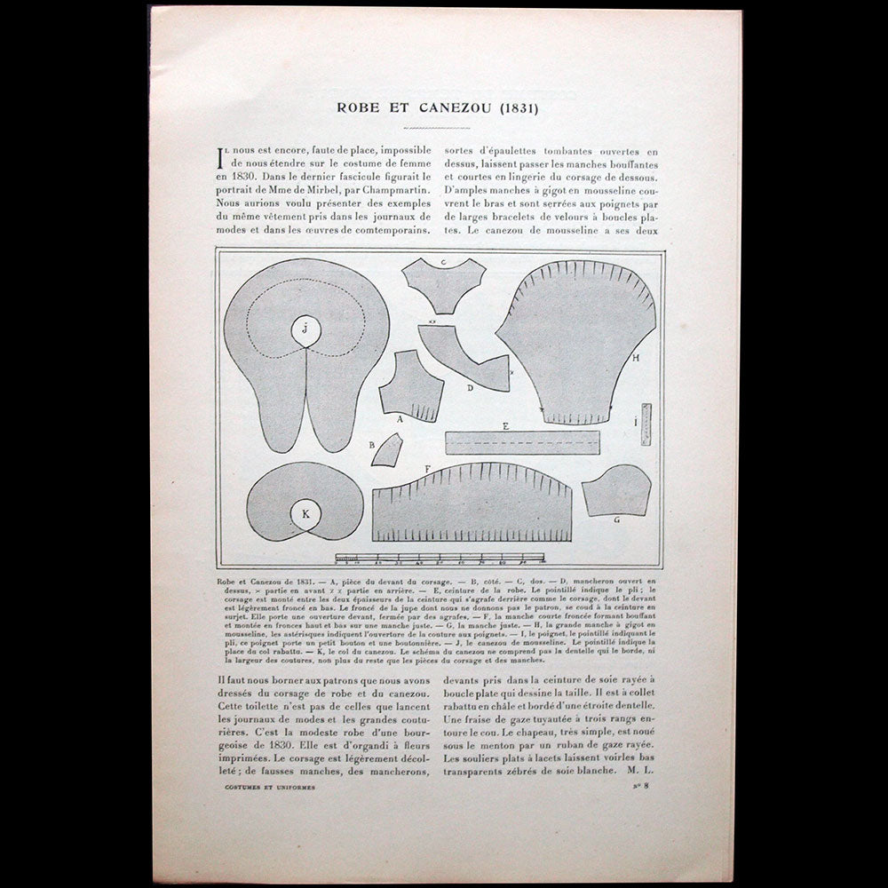 Costumes & Uniformes, revue de la Société de l'Histoire du Costume, n°8 (juin 1913)