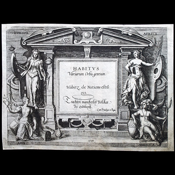 Habitus Variarum orbis gentium, par Abraham de Bruyn et Jean-Jacques Boissard - Page titre (1581)