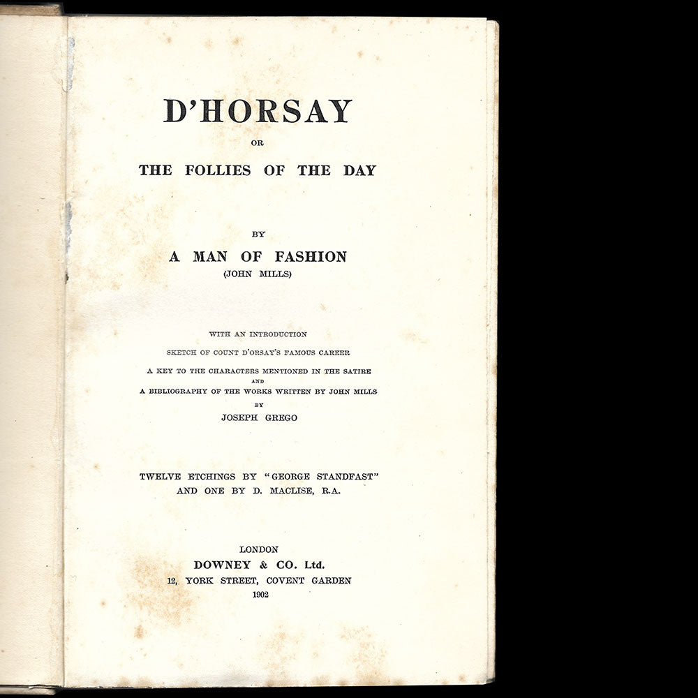 Comte D'orsay -D'Horsay: Or, the Follies of the Day by a Man of Fashion (1902)