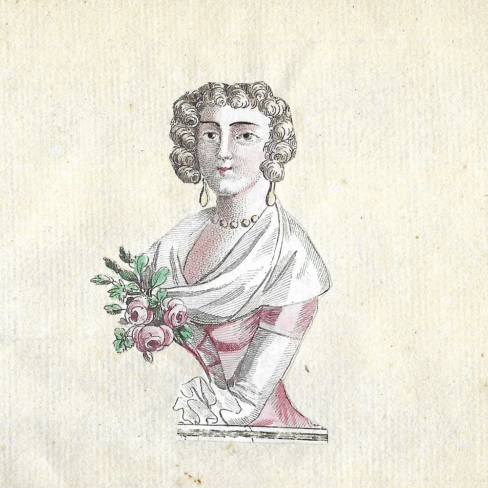 Réunion de 4 découpis de gravures de mode (circa 1780s)