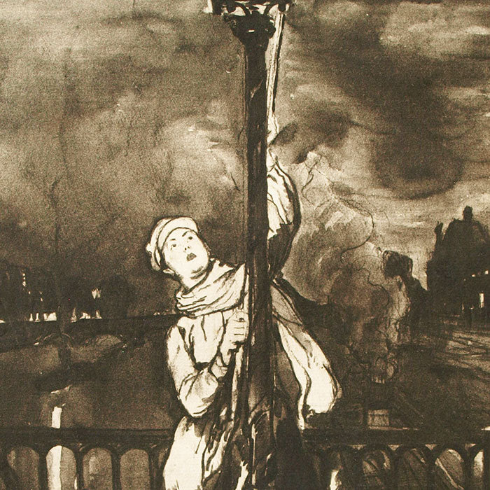 Drian - Les Femmes et la Guerre, l'allumeuse de réverbères (circa 1918)