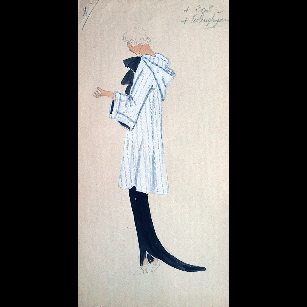 Fourrures Max - Réunion de 14 dessins de manteaux de fourrure par Monsieur Alex (circa 1935-1938)