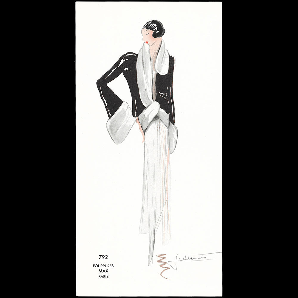 Fourrures Max - Suite de 12 croquis par Madeleine Jeannest (circa 1925-1930)