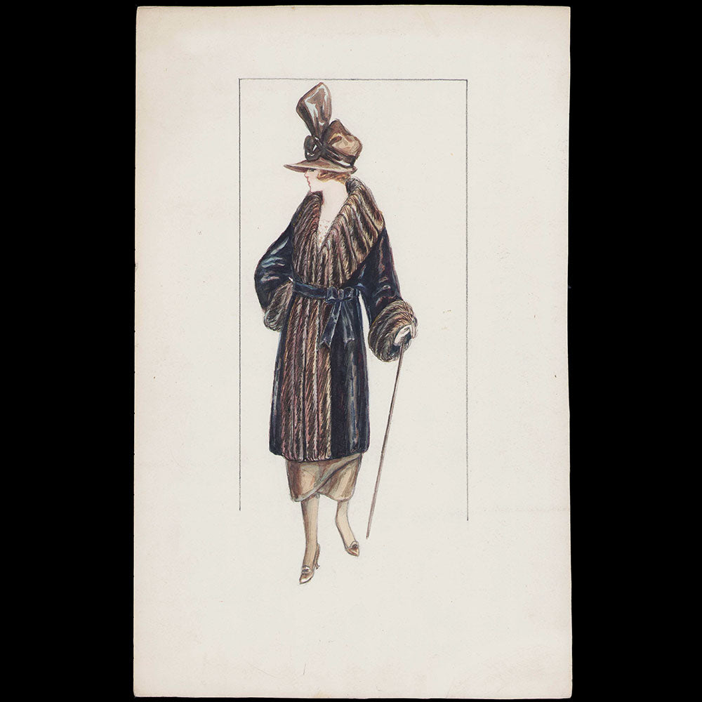 Fourrures Max - Dessin du Manteau Montjoy (1918)