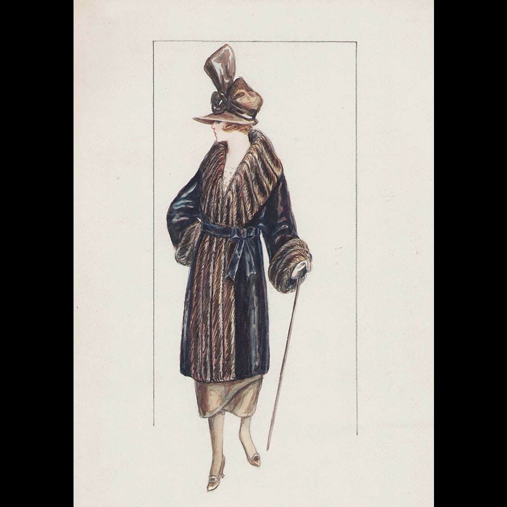 Fourrures Max - Dessin du Manteau Montjoy (1918)