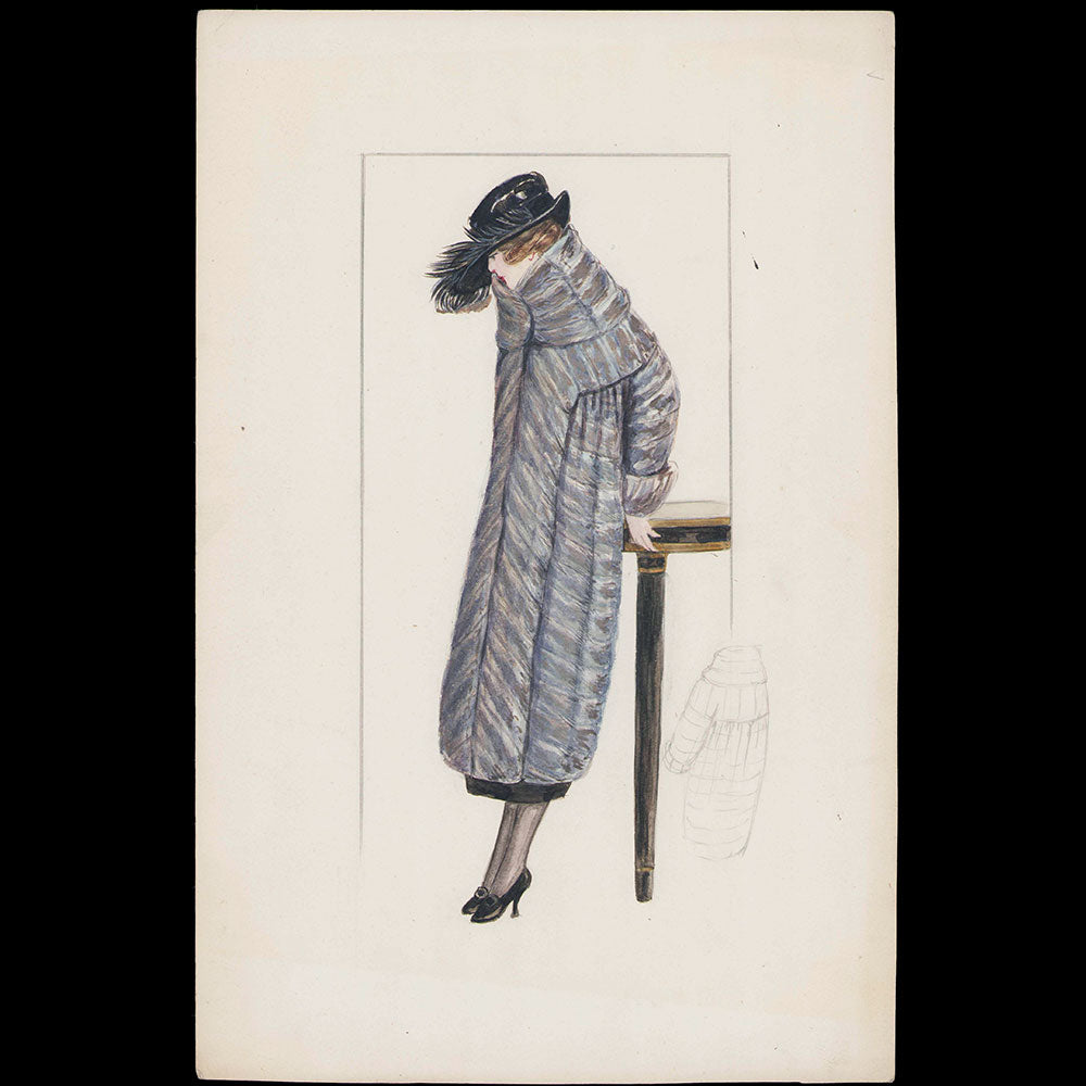 Fourrures Max - Dessin du Manteau Tamise (1918)