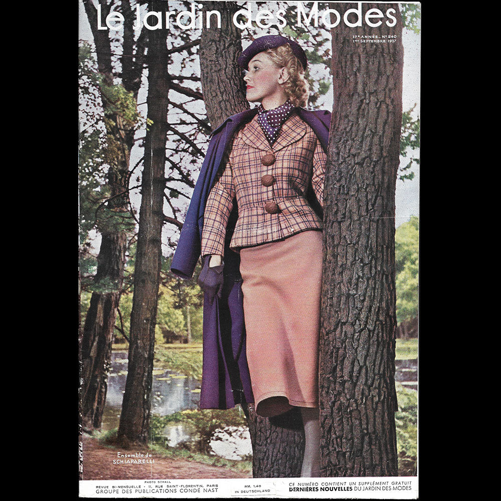 Le Jardin des Modes, n°240, 15 septembre 1937, ensemble de Schiaparelli