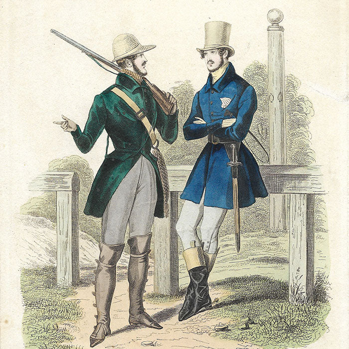 Journal des Dames et des Modes, Costumes Parisiens - Gravure de mode masculine (1835)