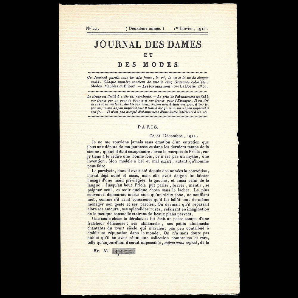 Le Journal des Dames et des Modes, Costumes Parisiens, n°22, 1913