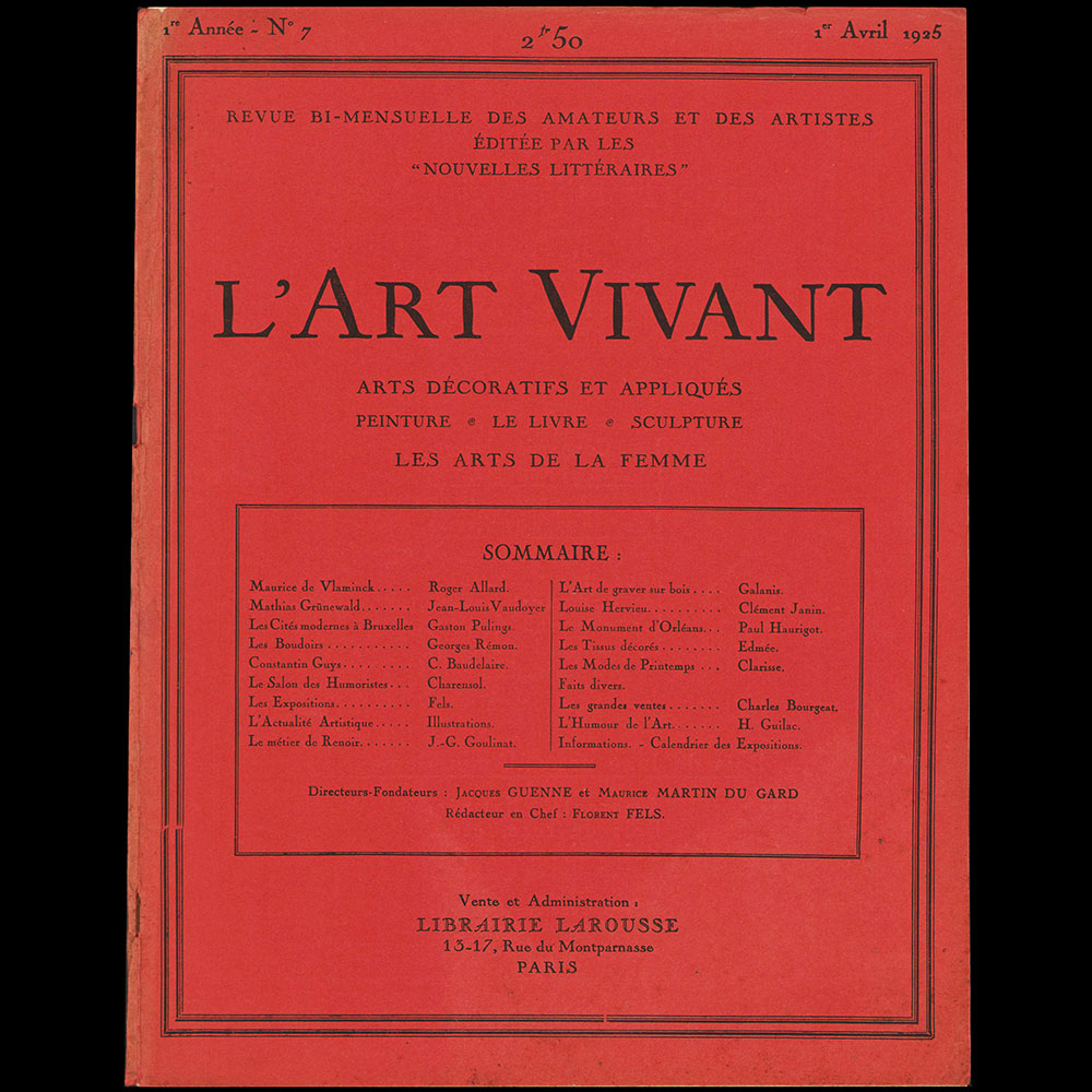 L'Art Vivant (1er avril 1925) - les tissus décorés