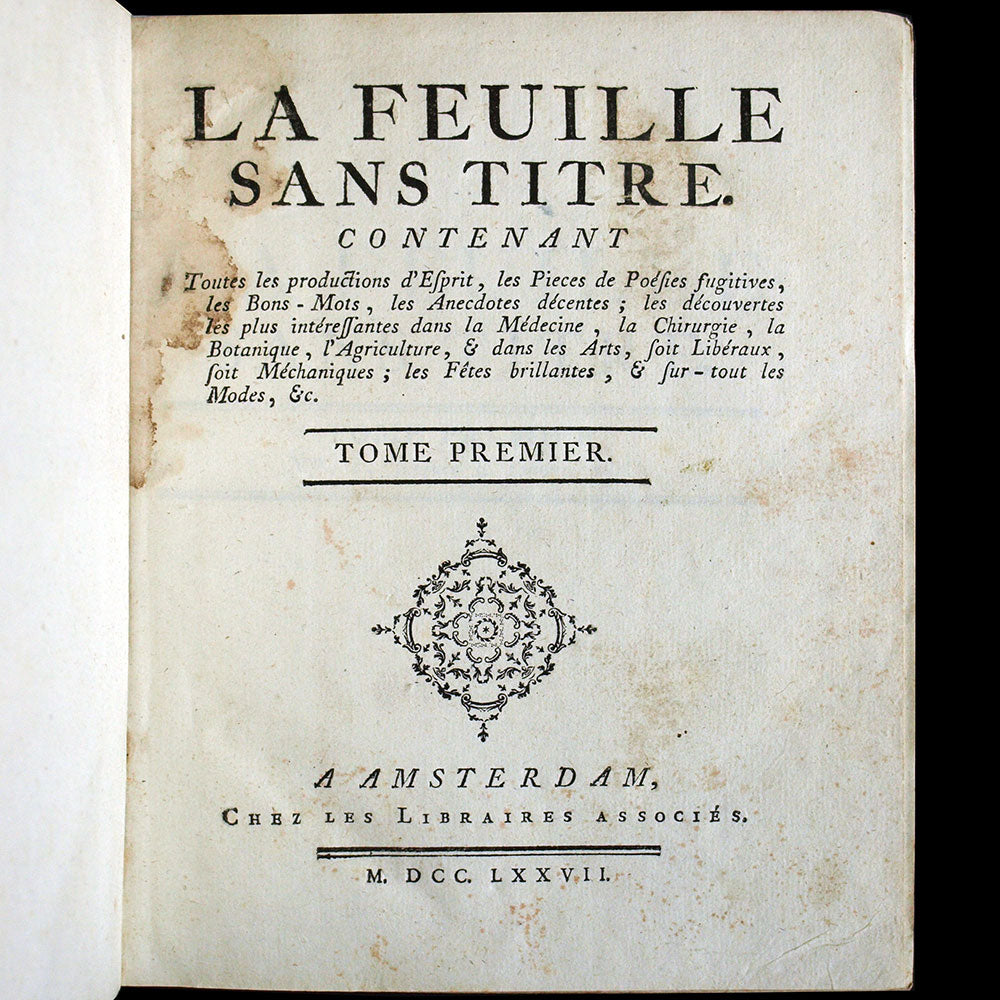 La Feuille sans Titre - Réunion des 181 première livraisons, seize gravures de coiffures 1777