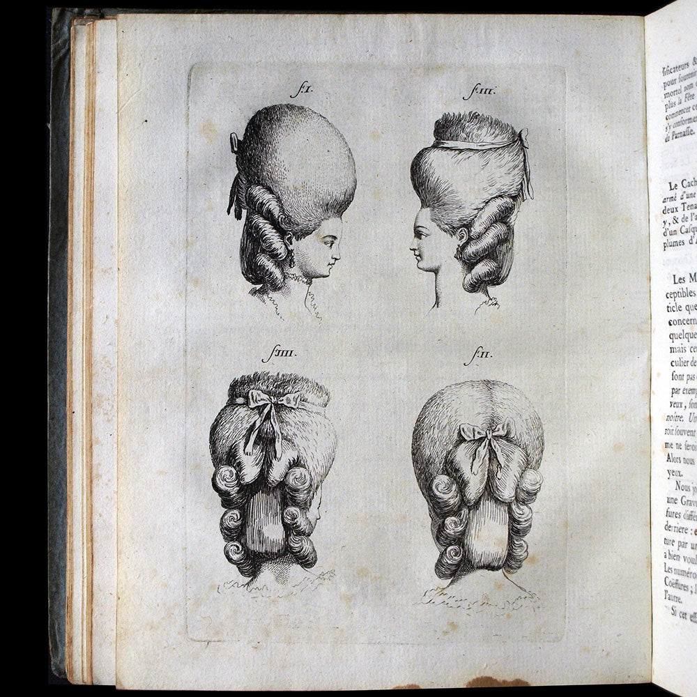 La Feuille sans Titre - Réunion des 181 première livraisons, seize gravures de coiffures 1777