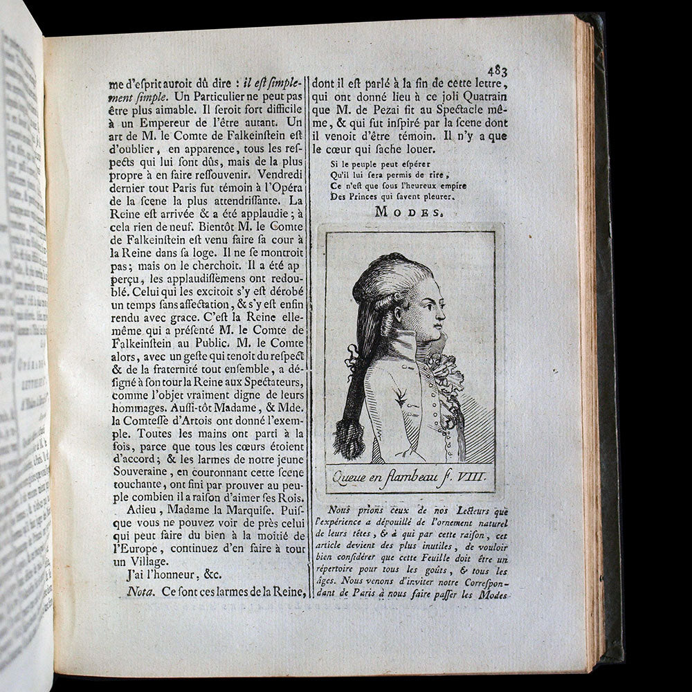 La Feuille sans Titre - Réunion des 181 première livraisons, seize gravures de coiffures 1777