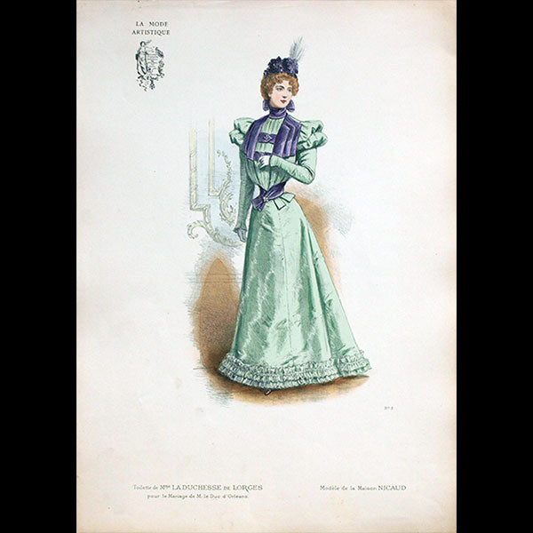 Nicaud - Toilette de Madame la Duchesse de Lorges pour le mariage de M. le Duc d'Orléans, gravure de La Mode Artistique (1896)