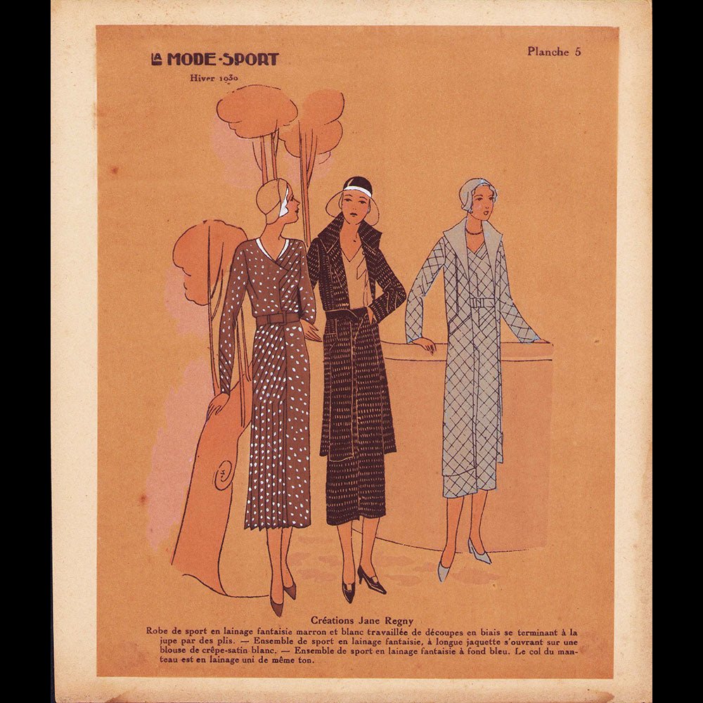 La Mode Sport, Hiver 1930, Réunion de 7 planches