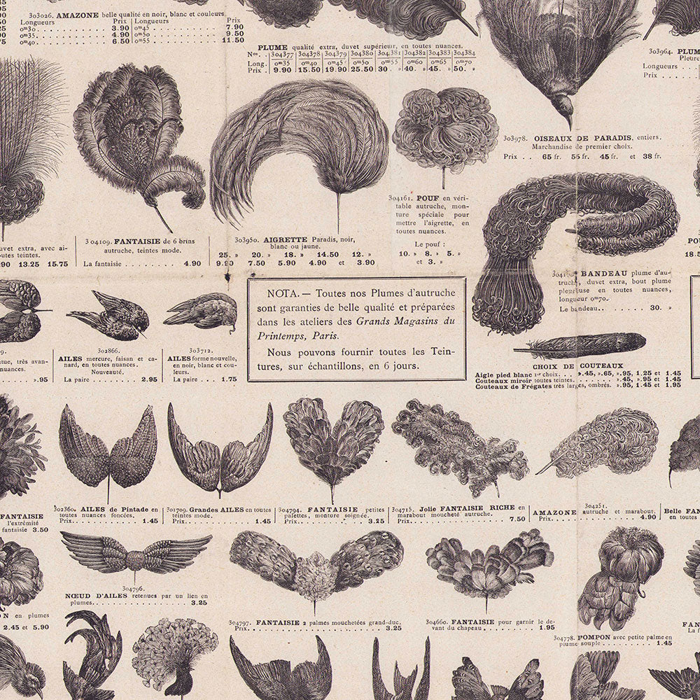 Au Printemps - Feuille spéciale de Plumes d'autruche, Aigrette, Paradis, Fantaisies et Oiseaux (circa 1907)
