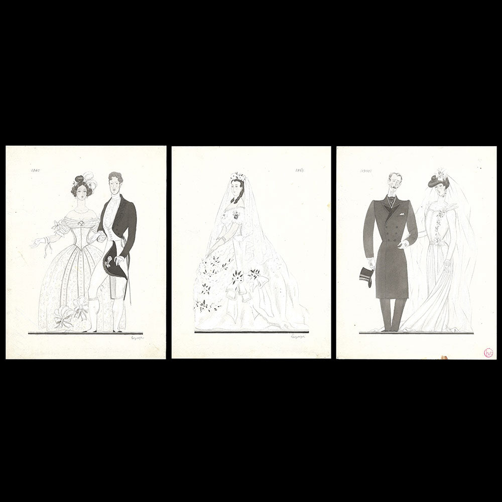 Lepape - Les Mariés à travers les âges, dessins de Georges Lepape pour Vogue (1922)