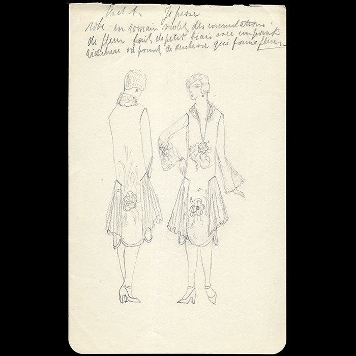 Agnès - Dessin de la robe Bleuette (1920s)