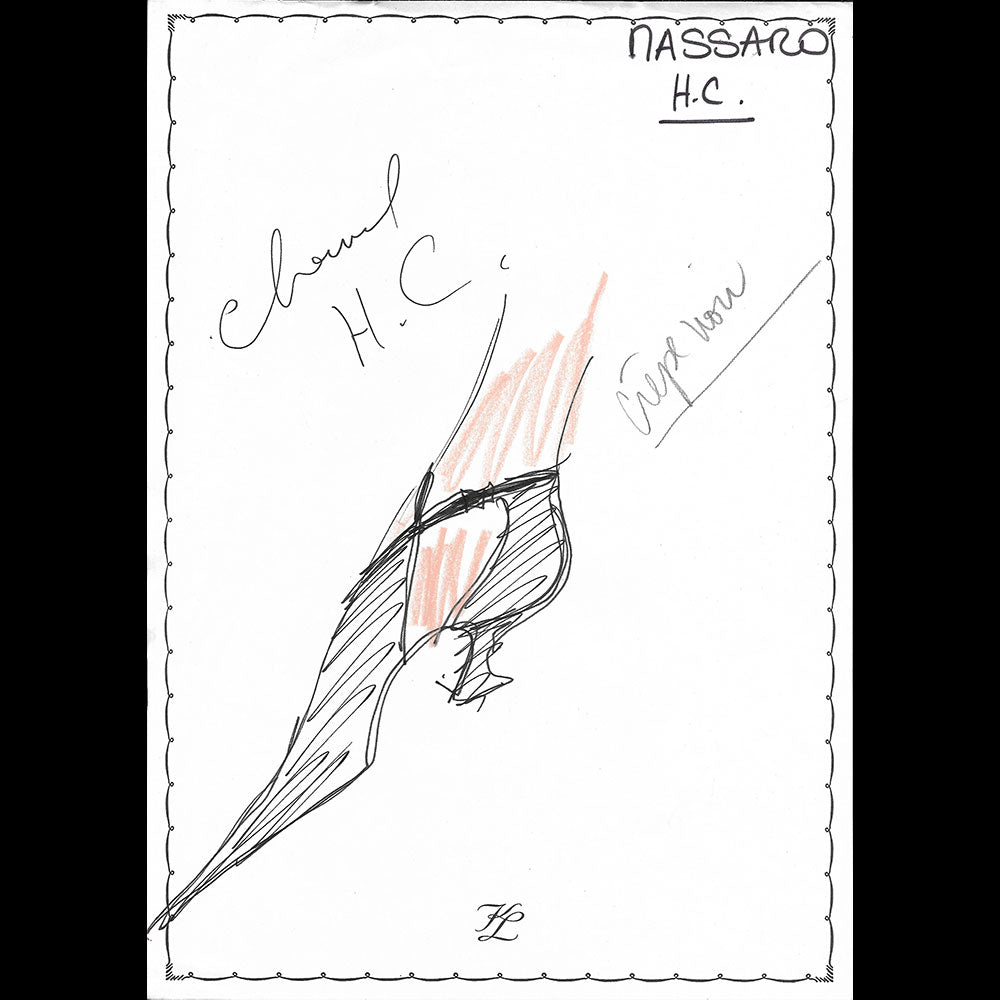 Chanel - Dessin d'une chaussure pour une collection haute-couture (circa 1985-1995)