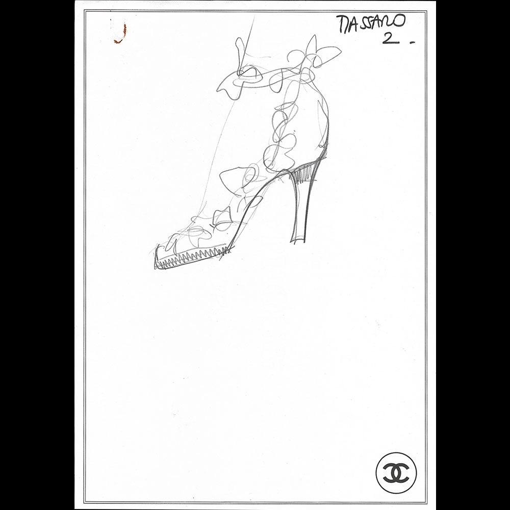 Chanel - Dessin d'une chaussure pour une collection haute-couture (circa 1990s)