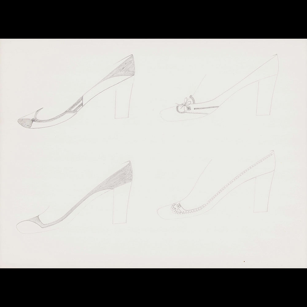 Massaro - Réunion de 25 dessins de chaussures (1973)